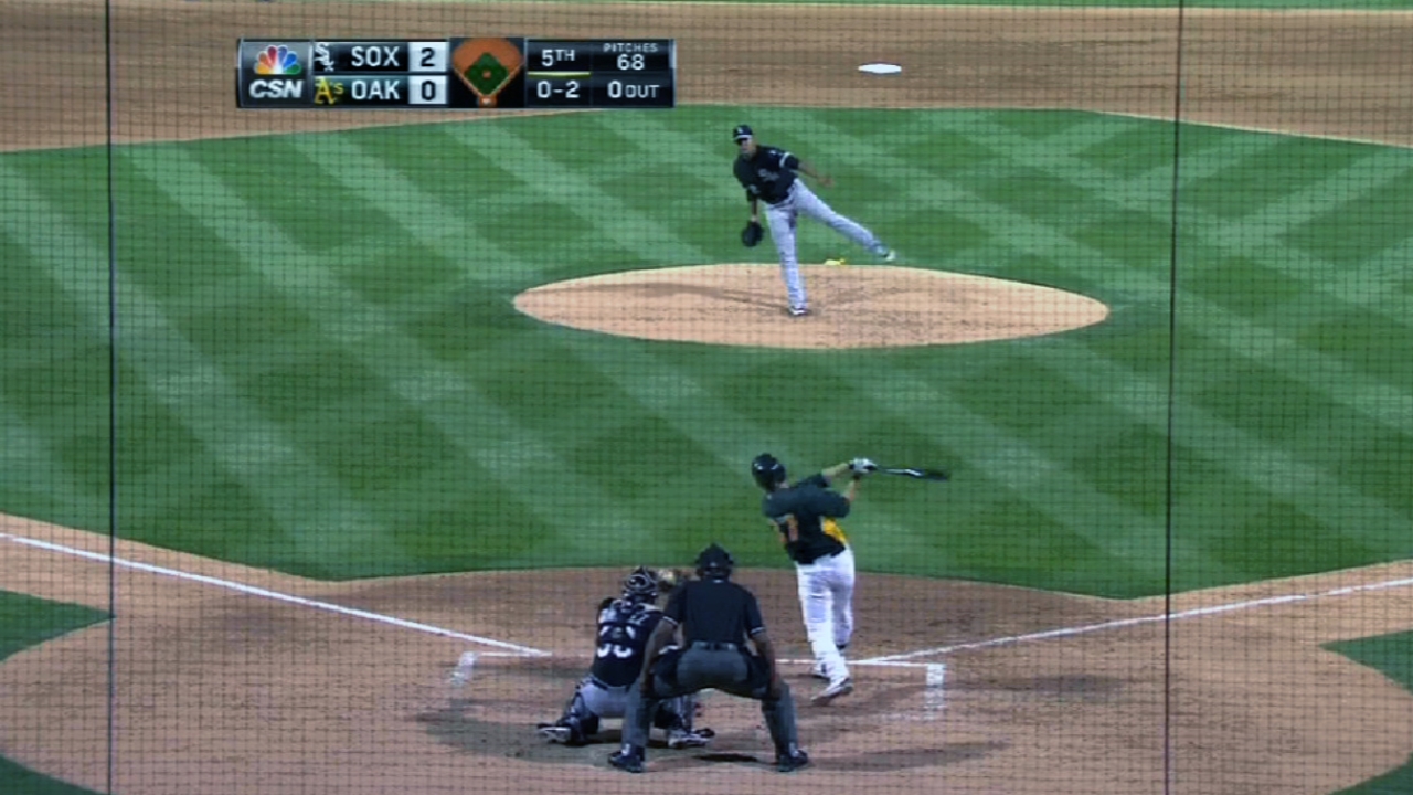 Quintana fans nine in draw with A's