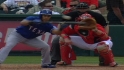 TEX@LAA: Garcia drops bunt single, steals second base