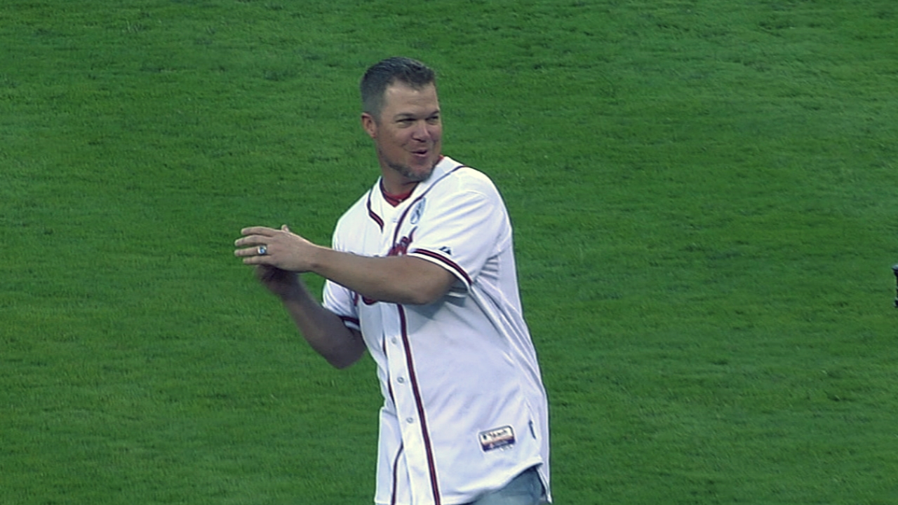 Chipper throws out first pitch for Braves' opener