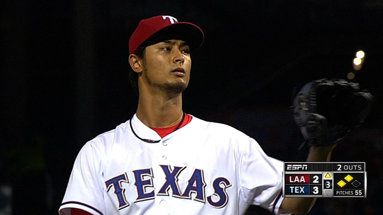 Far from perfect, Darvish battles to beat Halos
