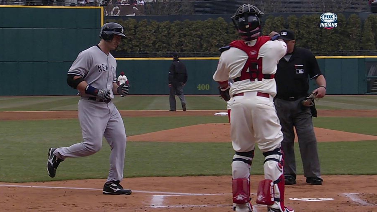 Pronk homers in first at-bat back in Cleveland