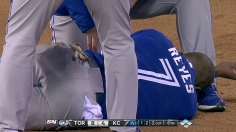 Blue Jays overcome loss of Reyes to beat KC