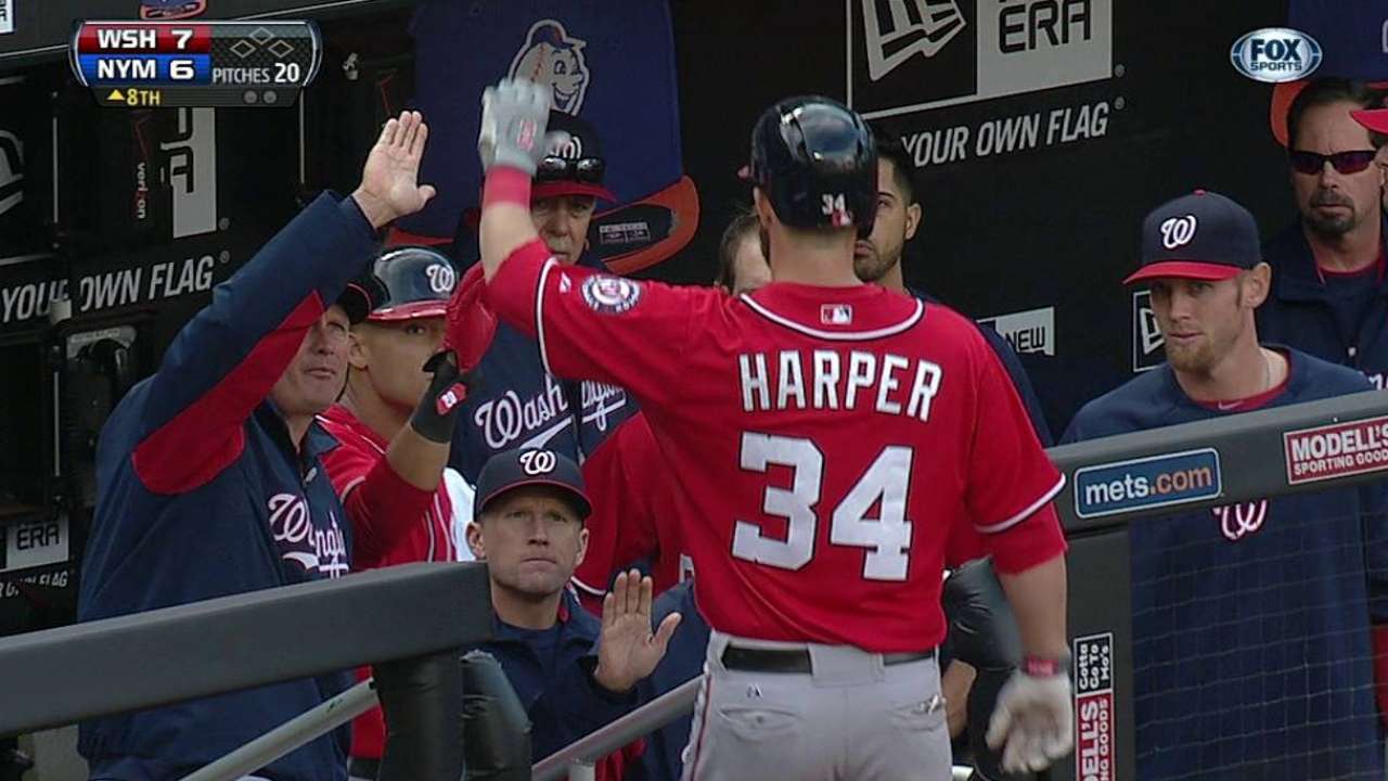 Harper dio dos HR en triunfo de Nacionales sobre Mets