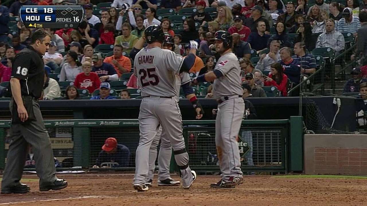 Indios apalean a Astros y cortan mala racha