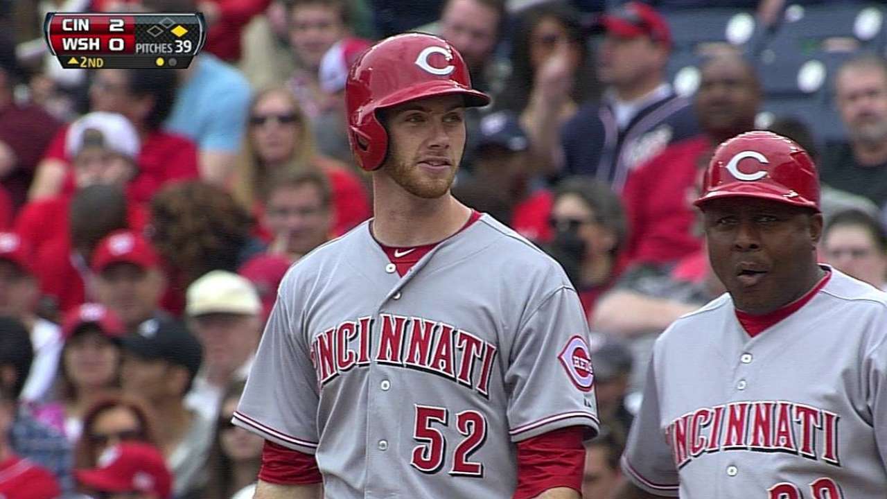 Cingrani notches four-strikeout inning against Nats