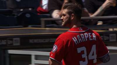 Harper tossed for arguing third-strike call