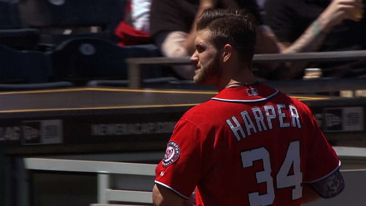 Harper tossed for arguing third-strike call