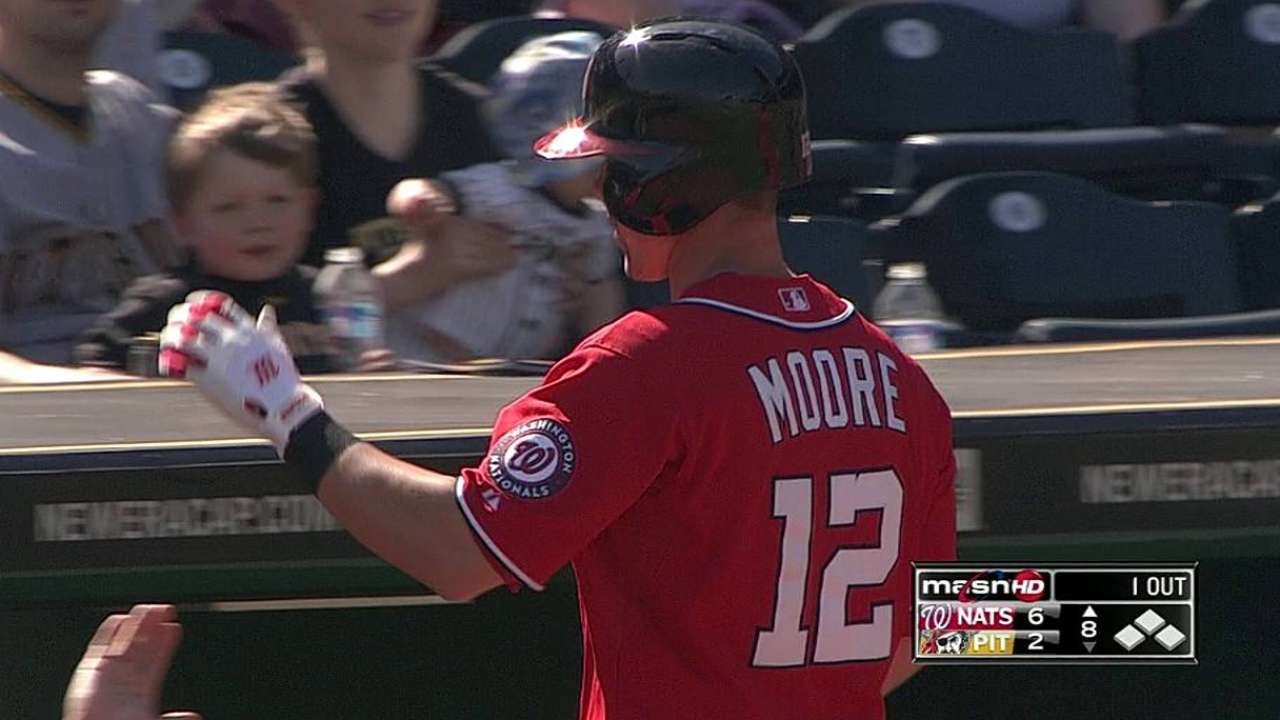 Nats plan to get Moore consistent at-bats