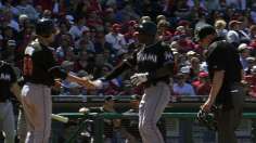 Hechavarria plates seven; Marlins drub Halladay