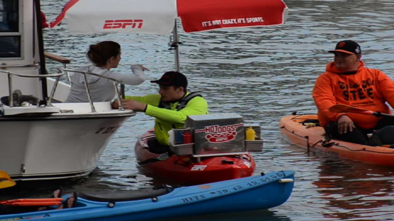 McCovey Cove kayakers get a treat