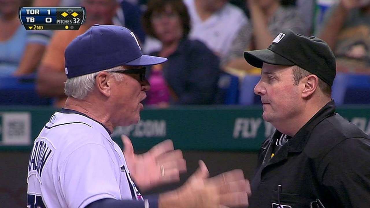 Maddon ejected after arguing call at the plate