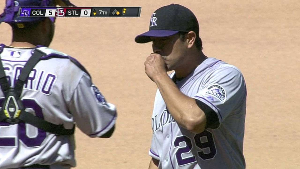 Three near no-hitters highlight Rockies-Cards matchup