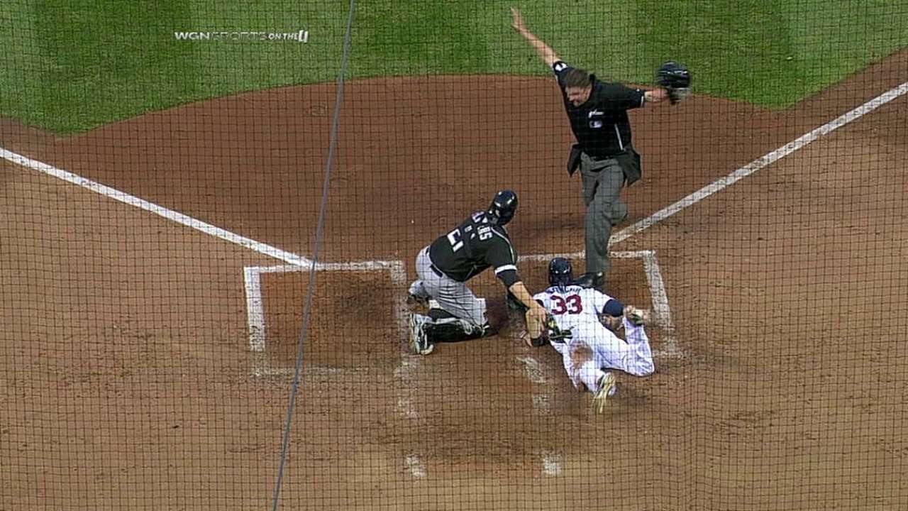 Flowers positive he tagged Morneau out at plate