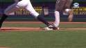 NYY@CLE: Bauer shaken up on bang-bang play at first