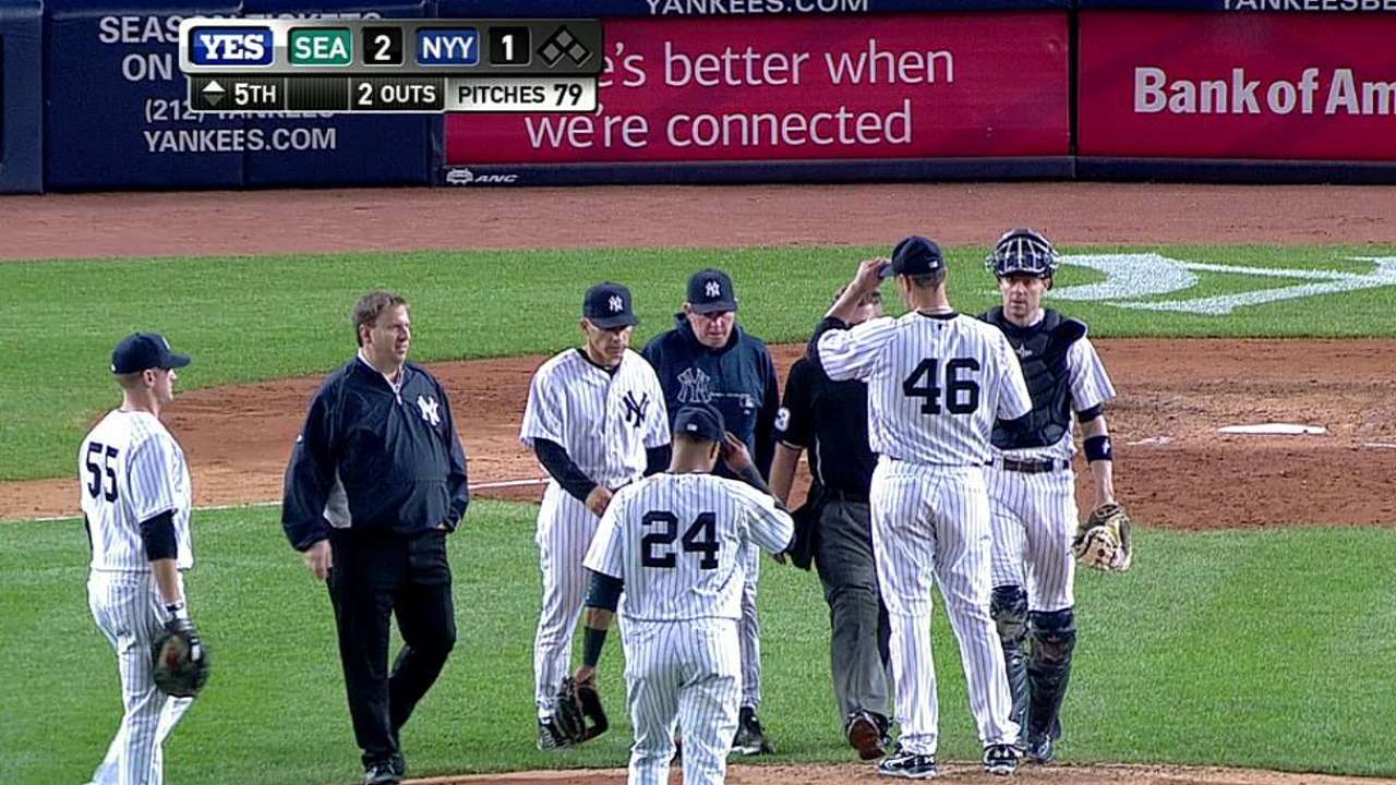 Pettitte se lesiona y Yanquis caen ante Marineros