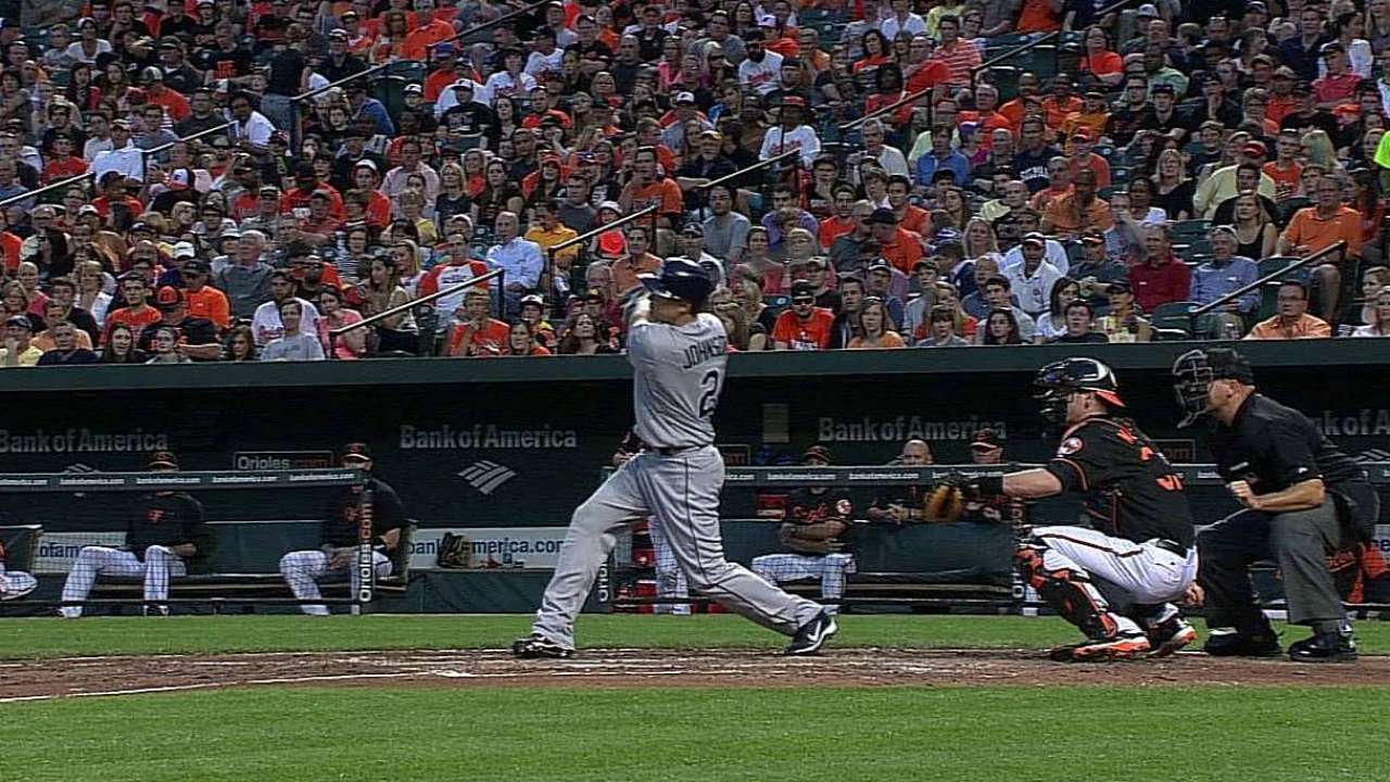 Rays foil O's comeback; Johnson leads hitting clinic