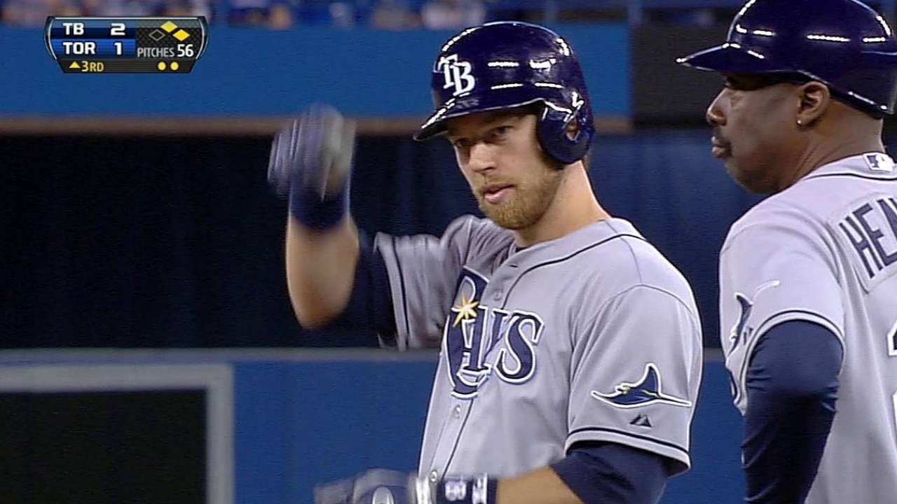 Zobrist finding groove at the plate