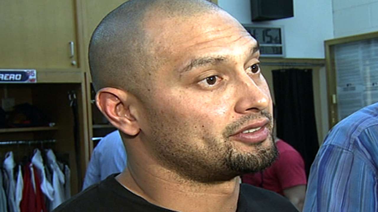 Dealing with sore hamstring, Victorino placed on DL