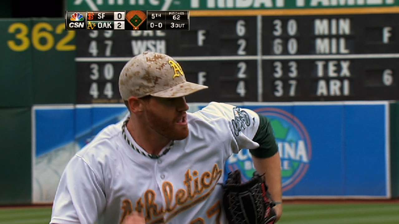 Straily shines as A's win Bay Bridge opener