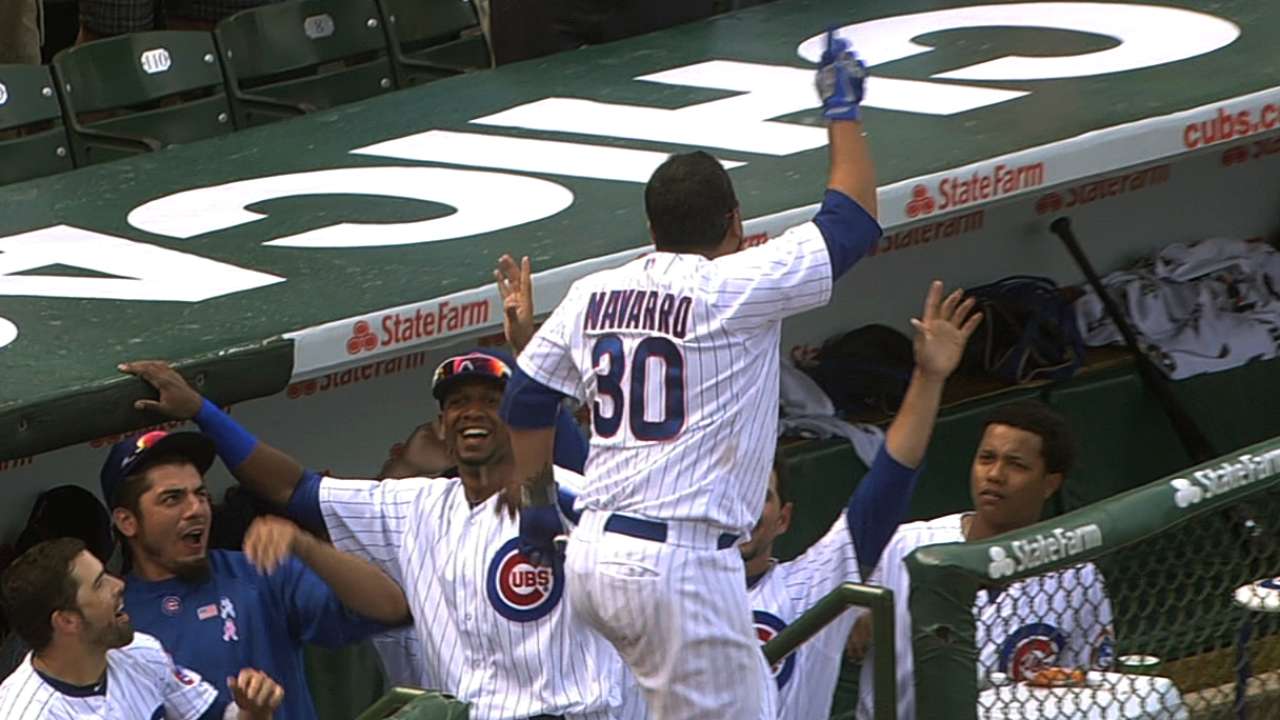 Tri-oner Navarro: Catcher's clouts carry Cubs