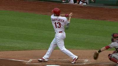 D-backs plunk Carpenter three times, tie record