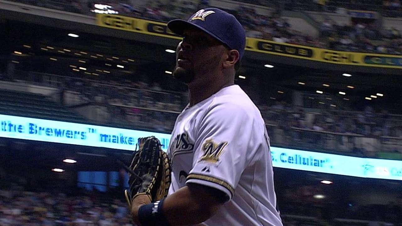 Francisco makes first big league start at first base