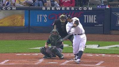 Gallardo falters in seventh, Crew drops rubber game