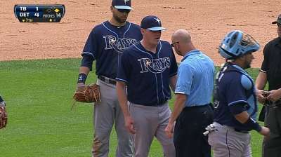 McGee leaves game in seventh with leg injury