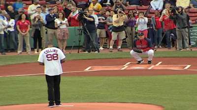 NBA's Collins throws first pitch at Fenway