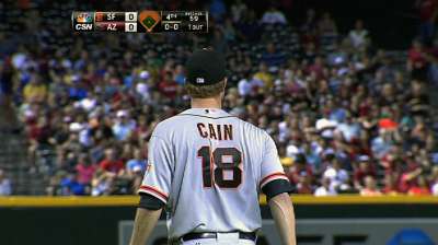 Late homer sinks Giants after Cain's stellar start