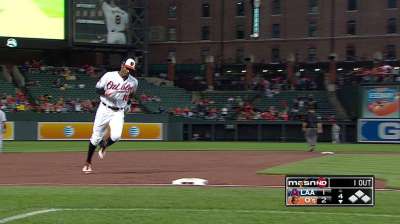 Jones' three RBIs help O's get past Angels, rain