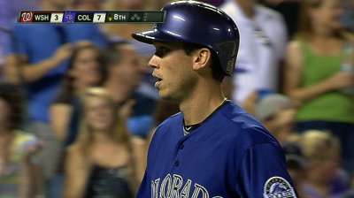 Colvin's two homers power Rox past Nats