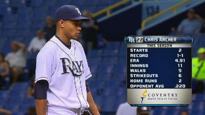 Archer yields just two runs, but Rays fall to Sox