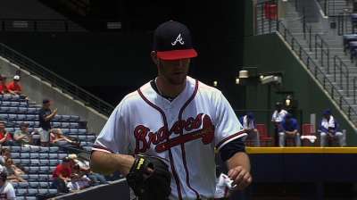 Wood battles elements in first big league start
