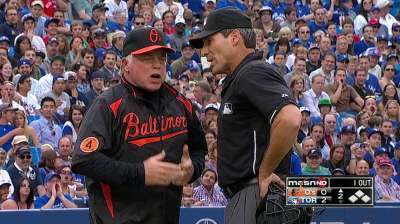 Showalter ejected in second inning vs. Blue Jays
