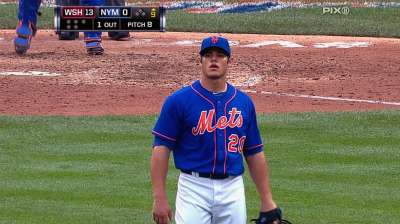 Mets backup catcher Recker pitches in