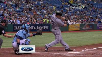 Phegley hits first big league homer in loss to Rays