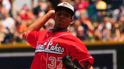 New Marlins prospect Sanchez part of no-no