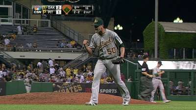Balfour gets A's-record 41st straight save