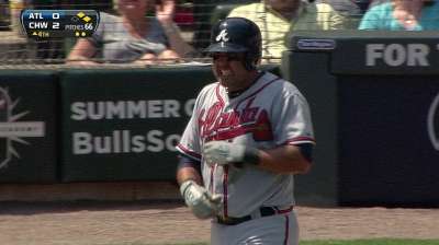 Laird struck on left hand, exits game with bruise