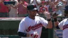 Raburn homers twice as Tribe pushes streak to eight