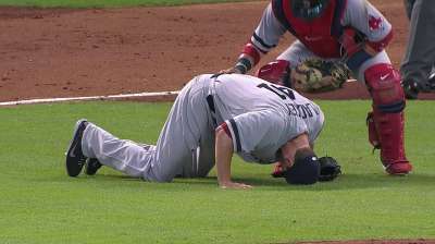 Lackey's ankle sore, but says he'll be OK
