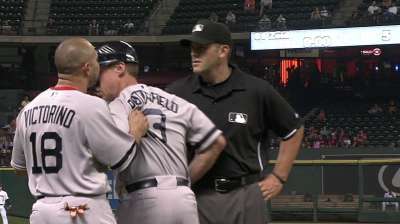 Check swing eventually leads to Victorino ejection