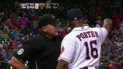 Arguing foul tip earns Porter first career ejection