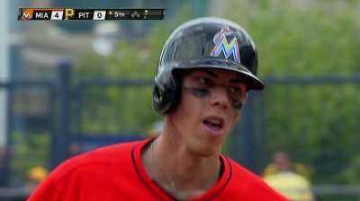 Rookie Yelich remaining even-keeled at plate