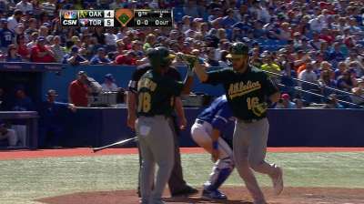 Not Gray's day in debut as starter; A's fall