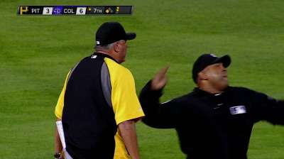 Hurdle ejected in seventh vs. Rockies