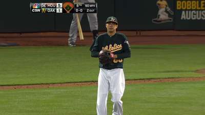 A's late rally against Astros falls inches short