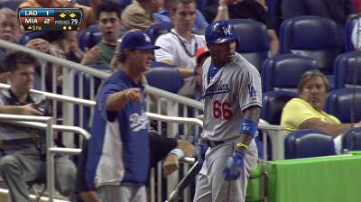 Puig fined for being late, but later homers