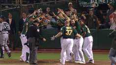 Parker goes distance, Moss goes deep as A's walk off